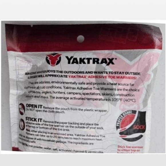 New Yaktrax Toe Warmers Unisex 10 Pairs Adhesive Air Activated Natural NWT - Picture 8 of 12